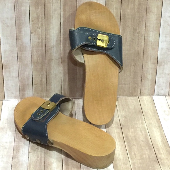 dr scholl's navy blue sandals